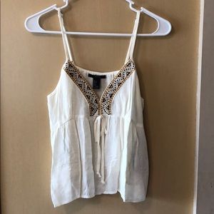 Forever 21 Tank Top with Embroidered Neckline